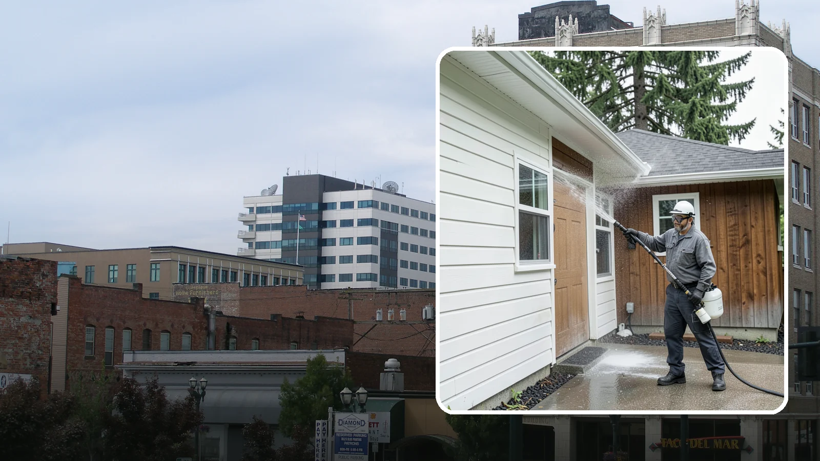 New Homeowner Exterior Cleaning in Everett, Snohomish County, WA - New homeowner exterior cleaning welcomes you to your home with a complete outside wash that establishes a clean baseline to...