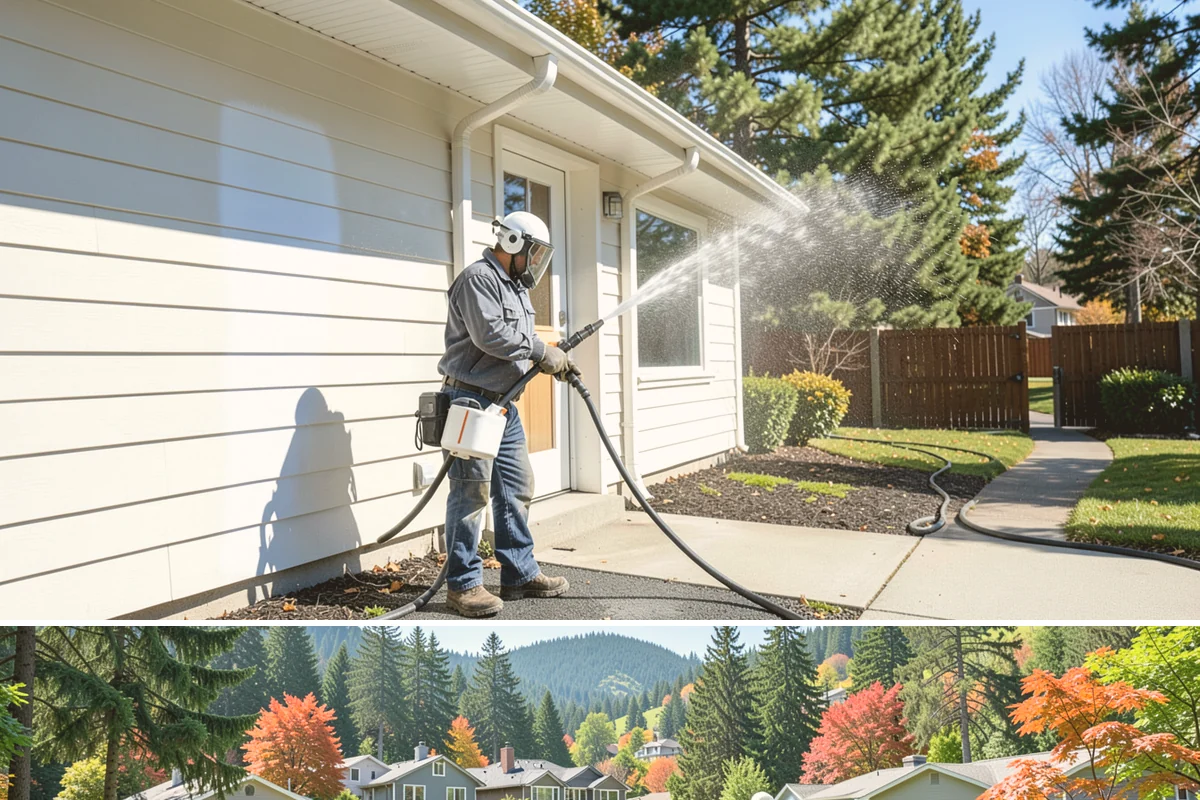 New Homeowner Exterior Cleaning in Fircrest, Pierce County, WA - Best done soon after moving in, during a dry stretch, to reset the exterior before starting a regular maintenance routine.