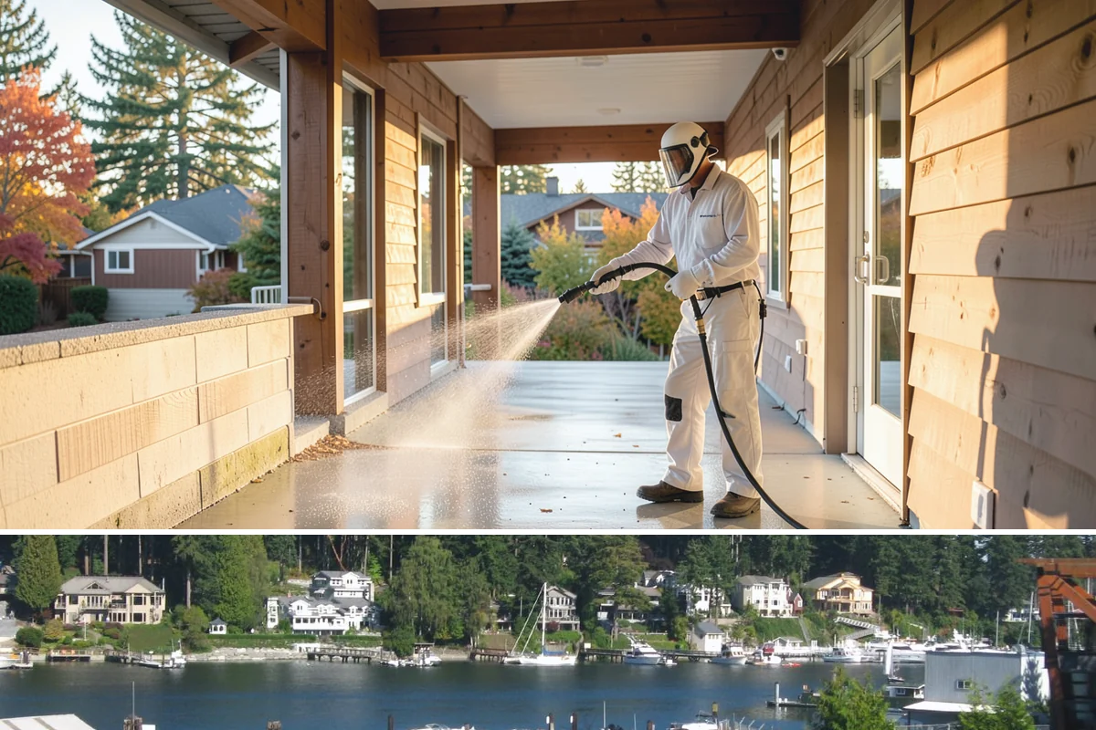 New Homeowner Exterior Cleaning in Gig Harbor, Pierce County, WA - Best done soon after moving in, during a dry stretch, to reset the exterior before starting a regular maintenance routine.