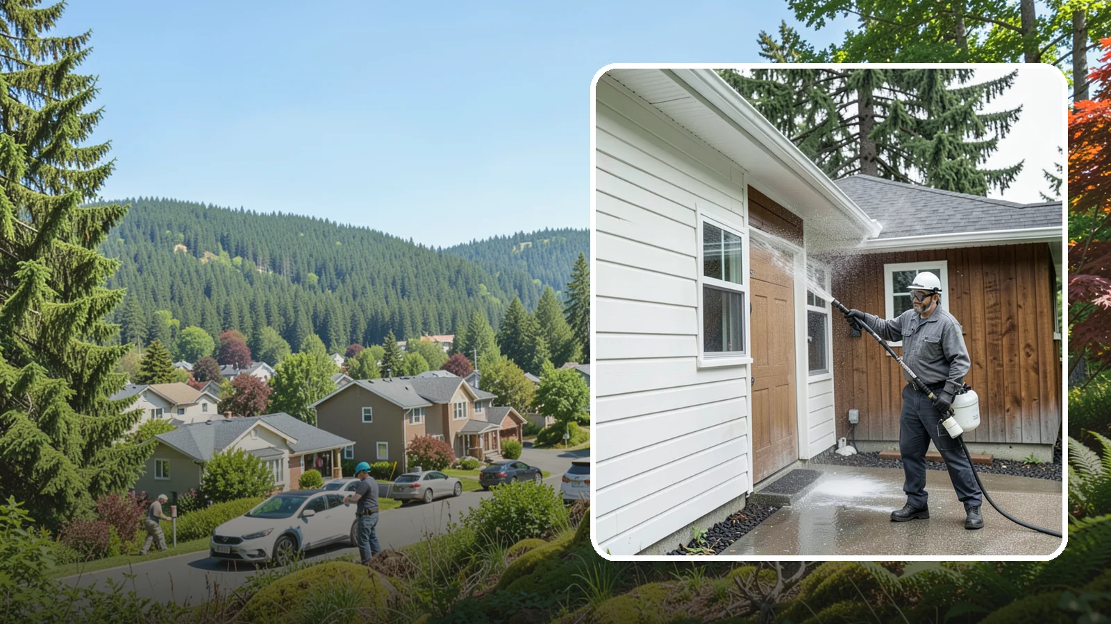 New Homeowner Exterior Cleaning in Index, Snohomish County, WA - New homeowner exterior cleaning welcomes you to your home with a complete outside wash that establishes a clean baseline to...