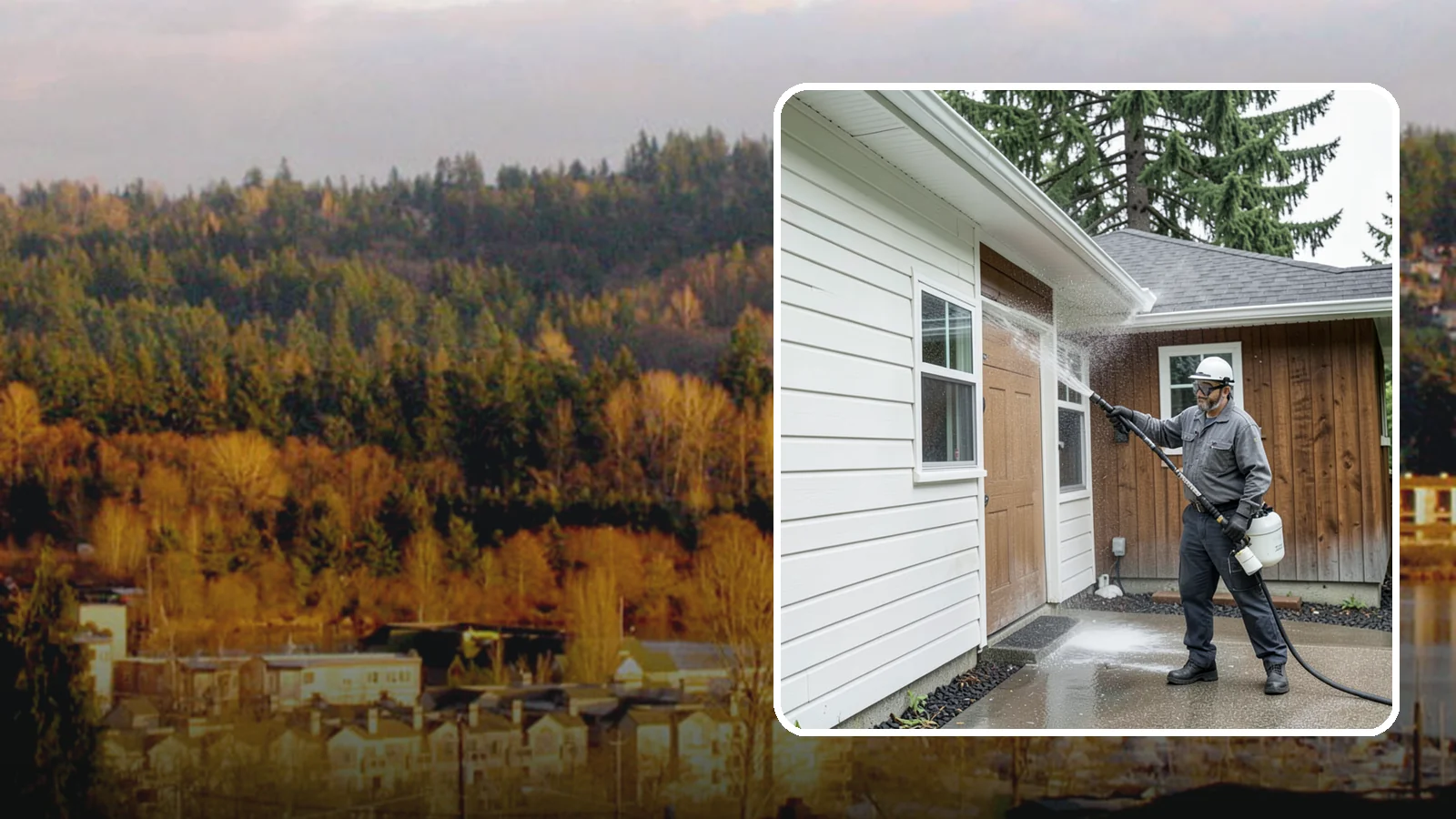 New Homeowner Exterior Cleaning in Kenmore, King County, WA - New homeowner exterior cleaning welcomes you to your home with a complete outside wash that establishes a clean baseline to...