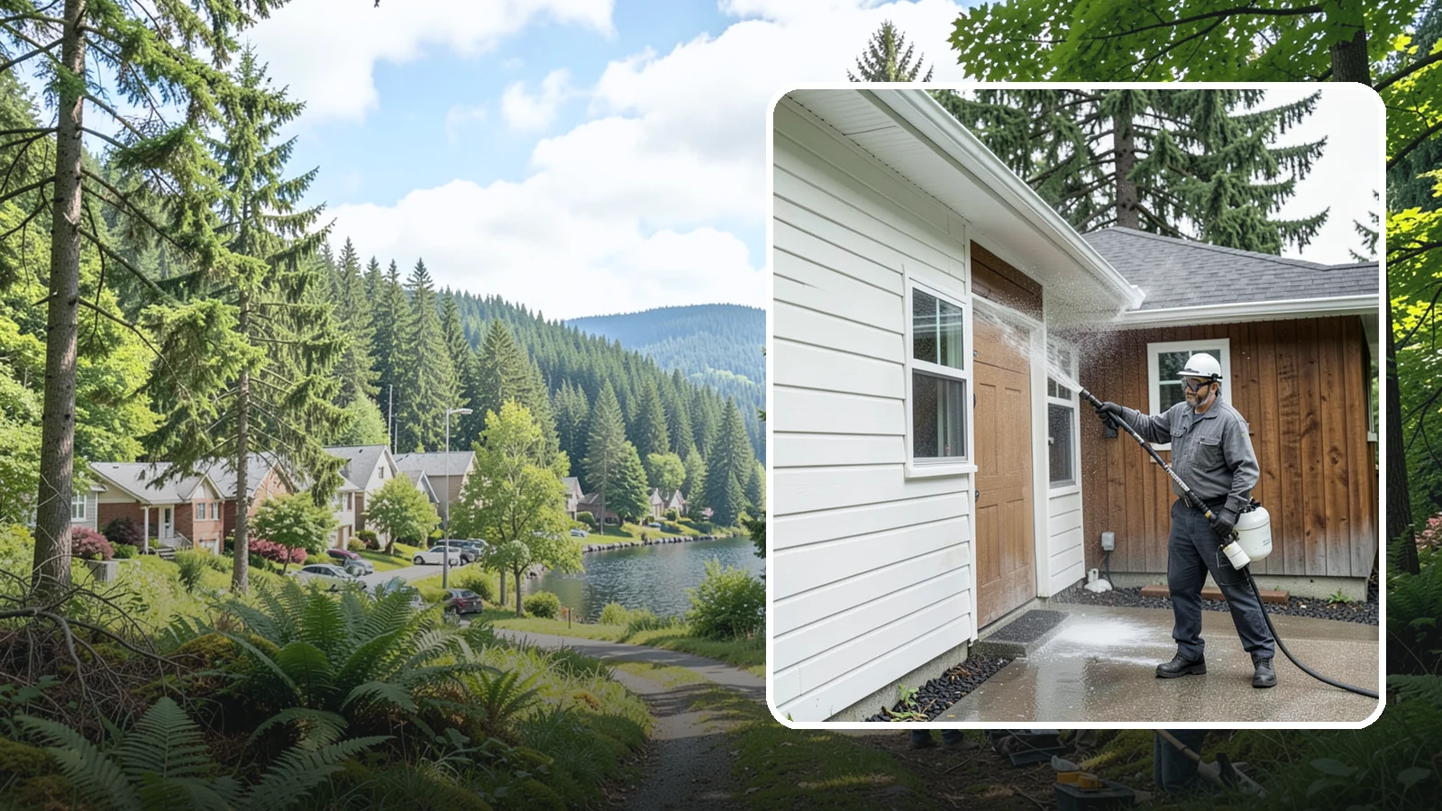 New Homeowner Exterior Cleaning in Lake Forest Park, King County, WA - New homeowner exterior cleaning welcomes you to your home with a complete outside wash that establishes a clean baseline to...