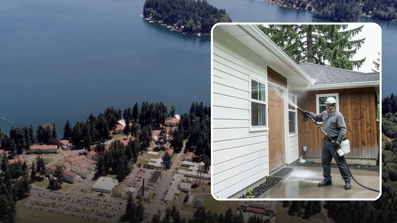 New Homeowner Exterior Cleaning in Lakewood, Pierce County, WA - New homeowner exterior cleaning welcomes you to your home with a complete outside wash that establishes a clean baseline to...