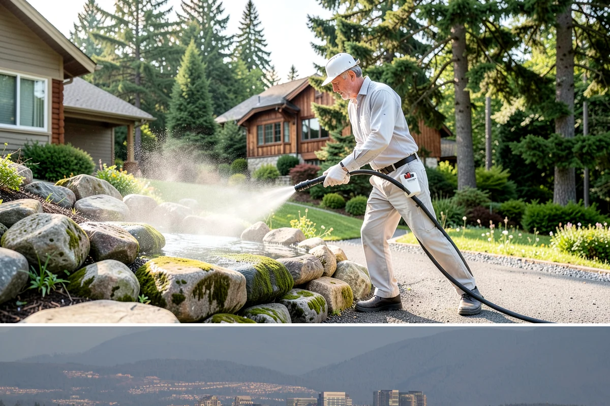 New Homeowner Exterior Cleaning in Medina, King County, WA - Best done soon after moving in, during a dry stretch, to reset the exterior before starting a regular maintenance routine.