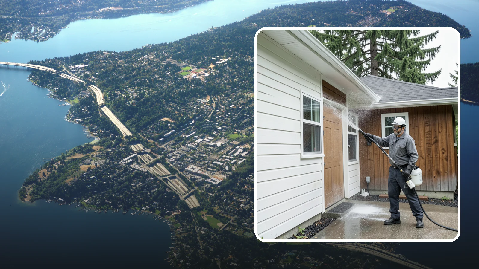 New Homeowner Exterior Cleaning in Mercer Island, King County, WA - New homeowner exterior cleaning welcomes you to your home with a complete outside wash that establishes a clean baseline to...