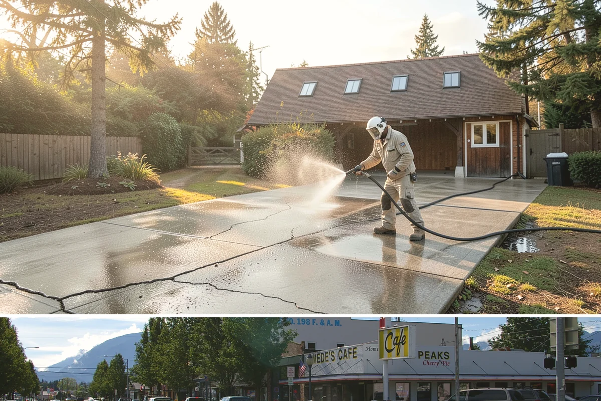 New Homeowner Exterior Cleaning in North Bend, King County, WA - Best done soon after moving in, during a dry stretch, to reset the exterior before starting a regular maintenance routine.