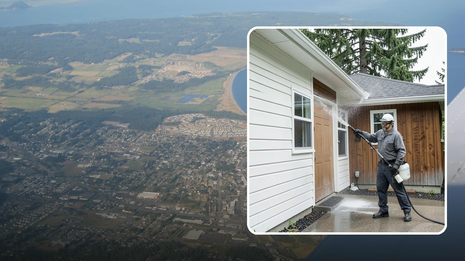 New Homeowner Exterior Cleaning in Oak Harbor, Island County, WA - New homeowner exterior cleaning welcomes you to your home with a complete outside wash that establishes a clean baseline to...