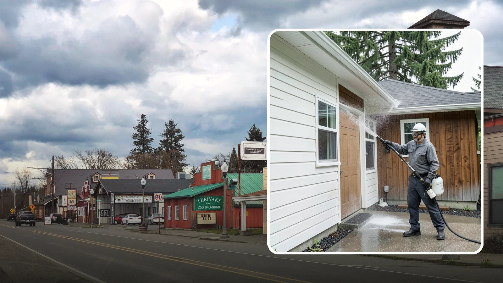 New Homeowner Exterior Cleaning in Roy, Pierce County, WA - New homeowner exterior cleaning welcomes you to your home with a complete outside wash that establishes a clean baseline to...