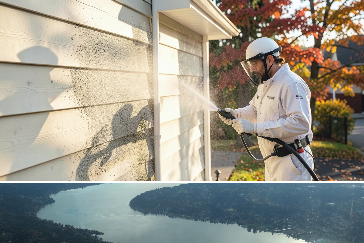 New Homeowner Exterior Cleaning in Sammamish, King County, WA - Best done soon after moving in, during a dry stretch, to reset the exterior before starting a regular maintenance routine.