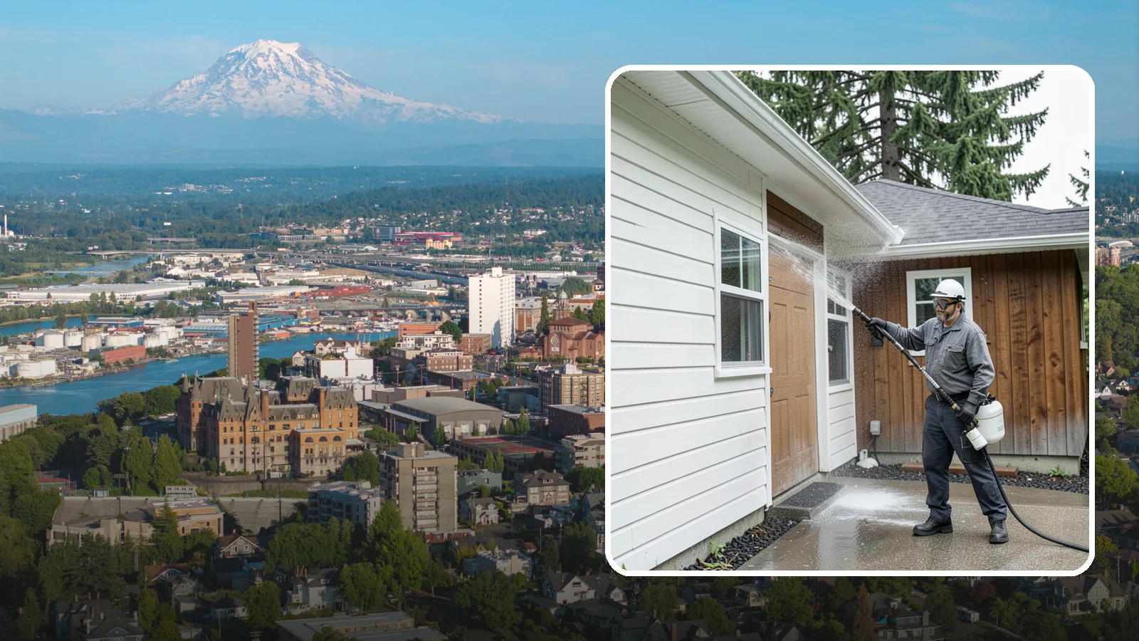 New Homeowner Exterior Cleaning in Tacoma, Pierce County, WA - New homeowner exterior cleaning welcomes you to your home with a complete outside wash that establishes a clean baseline to...