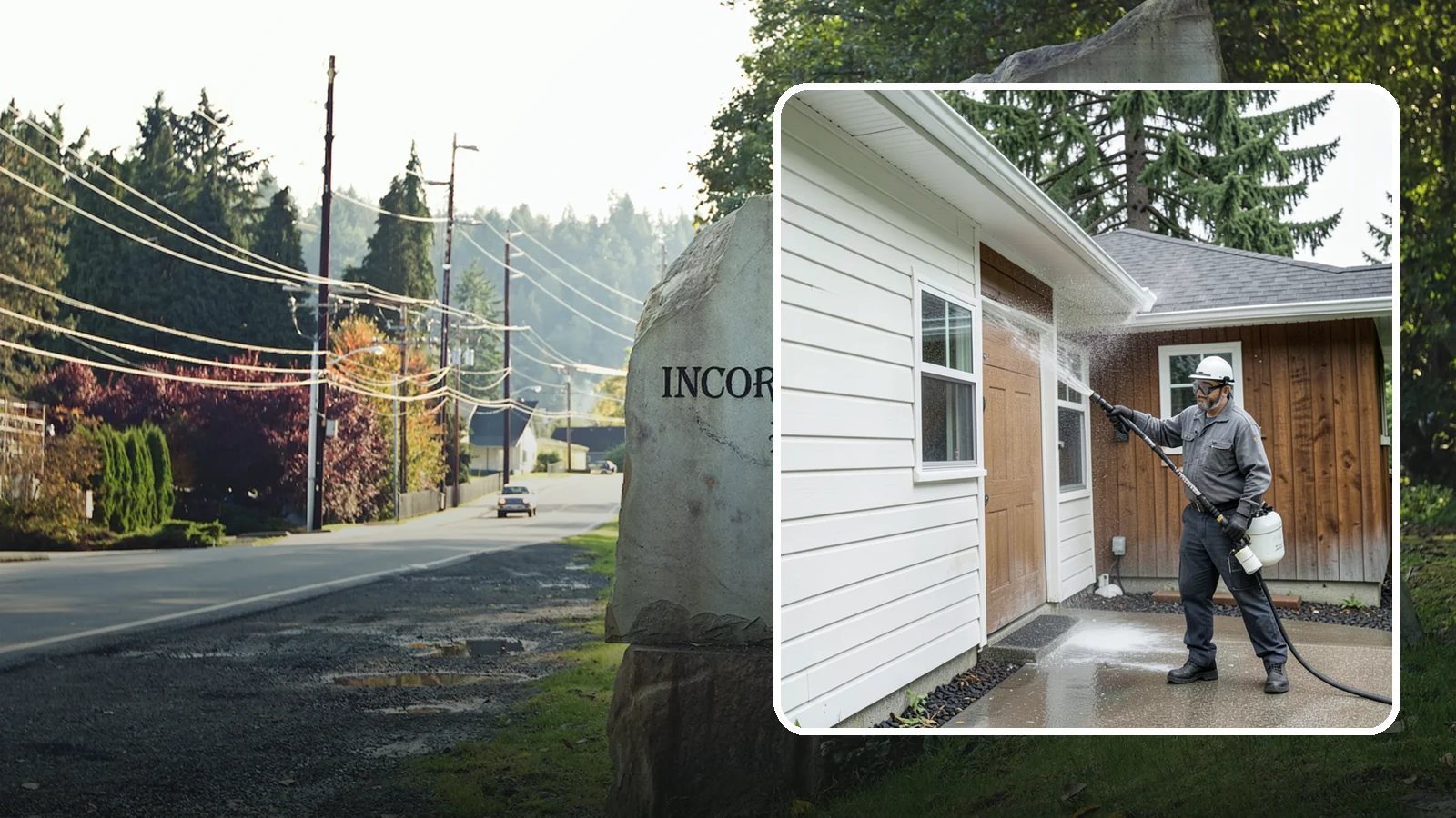 New Homeowner Exterior Cleaning in Wilkeson, Pierce County, WA - New homeowner exterior cleaning welcomes you to your home with a complete outside wash that establishes a clean baseline to...