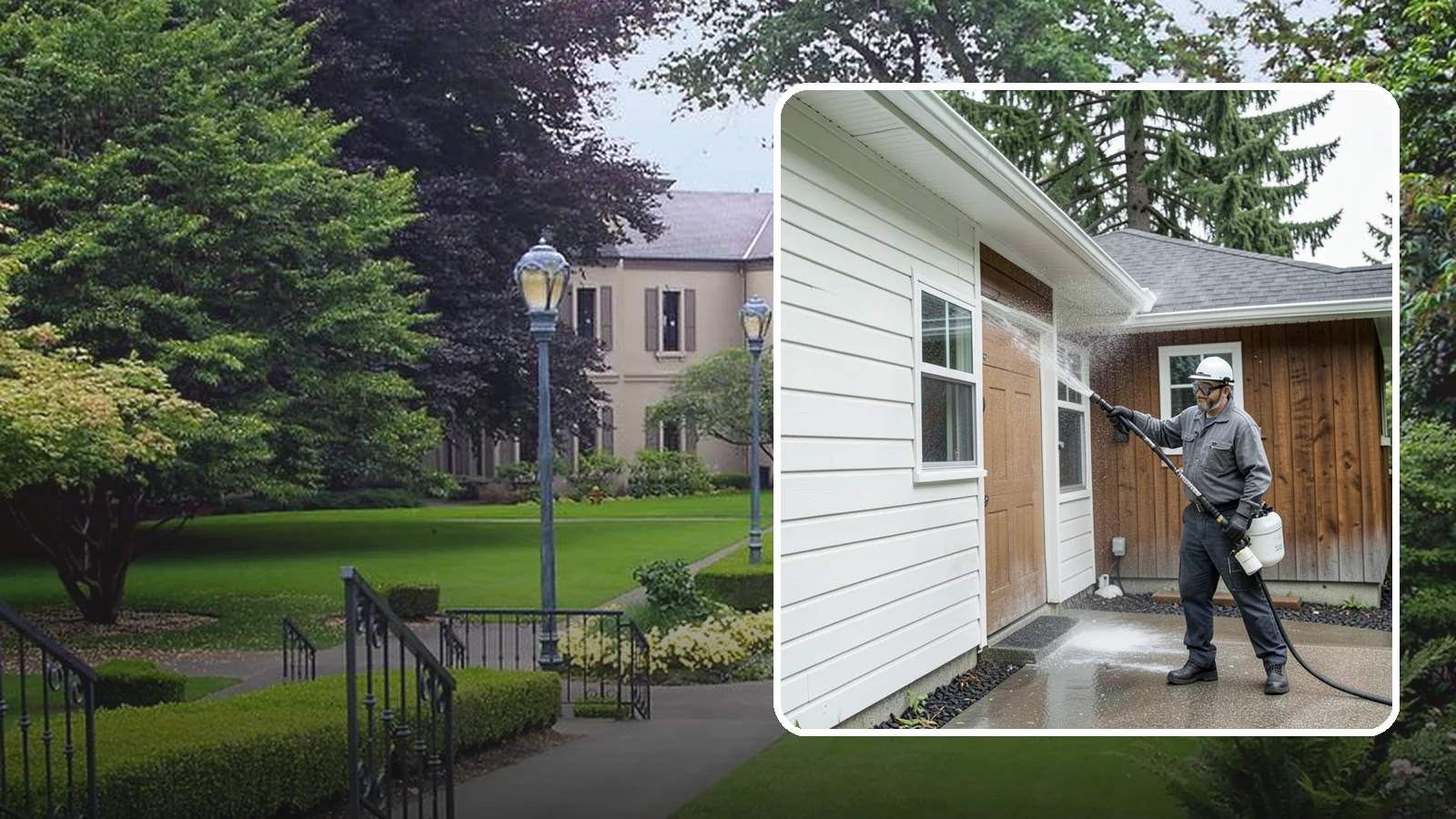 New Homeowner Exterior Cleaning in Woodinville, King County, WA - New homeowner exterior cleaning welcomes you to your home with a complete outside wash that establishes a clean baseline to...