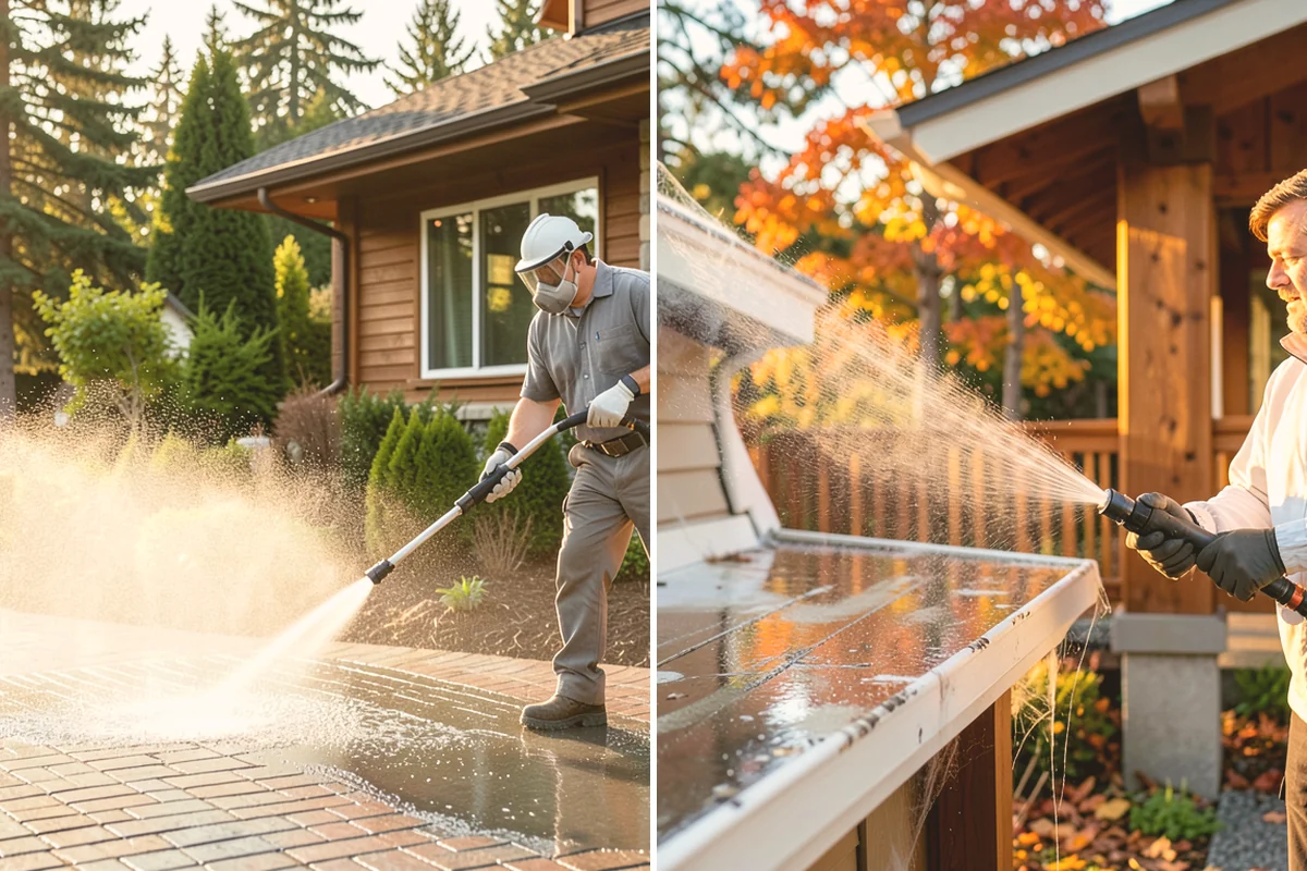 Office Building Washing in Algona, King County, WA - Survey cladding materials and pressure tolerances