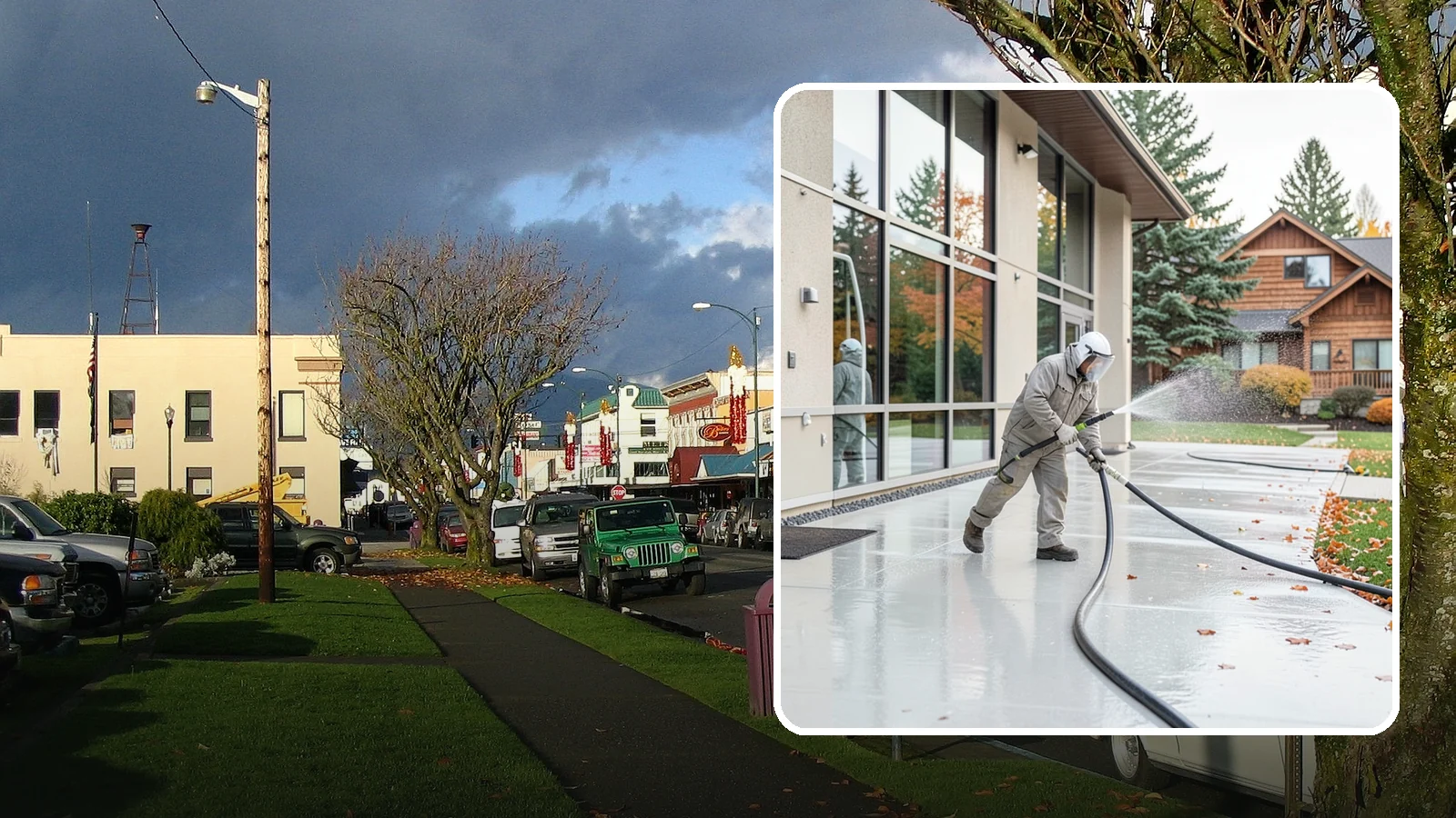 Office Building Washing in Arlington, Snohomish County, WA - Our team washes office building exteriors across Washington to keep entrances, walkways, and cladding crisp for staff and clients.