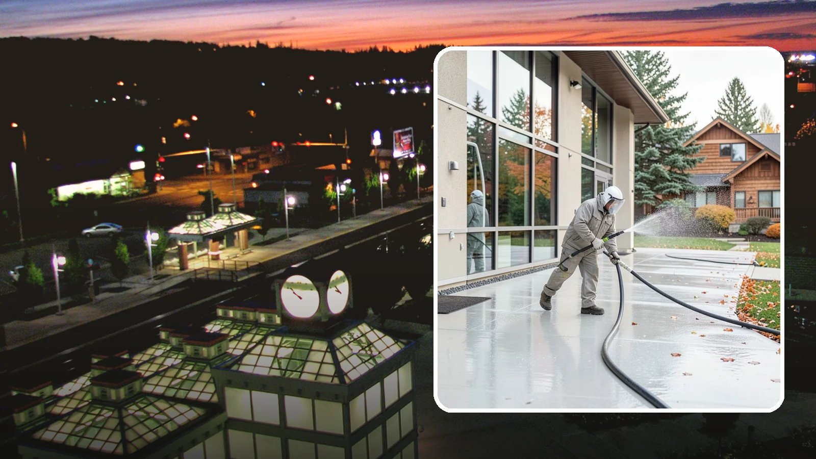 Office Building Washing in Auburn, King County, WA - Our team washes office building exteriors across Washington to keep entrances, walkways, and cladding crisp for staff and clients.