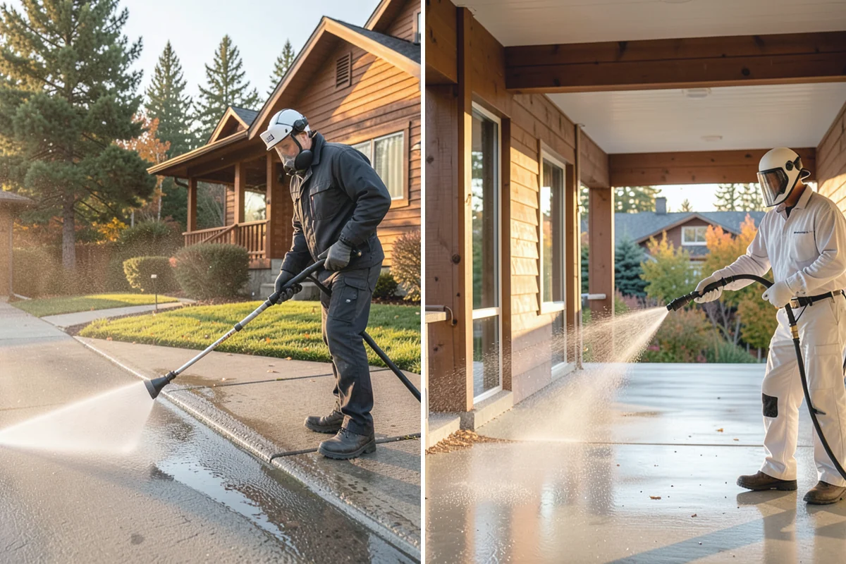 Office Building Washing in Auburn, King County, WA - Survey cladding materials and pressure tolerances