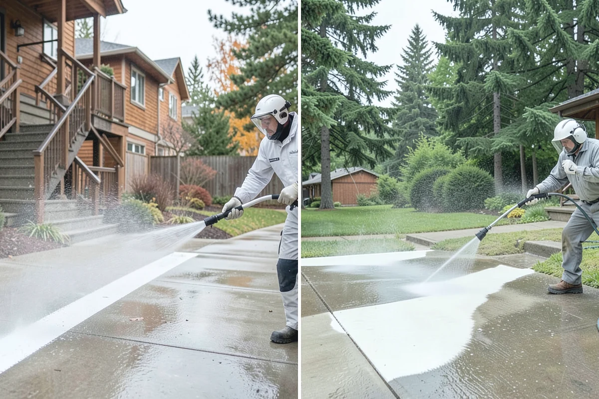 Office Building Washing in Beaux Arts Village, King County, WA - Survey cladding materials and pressure tolerances