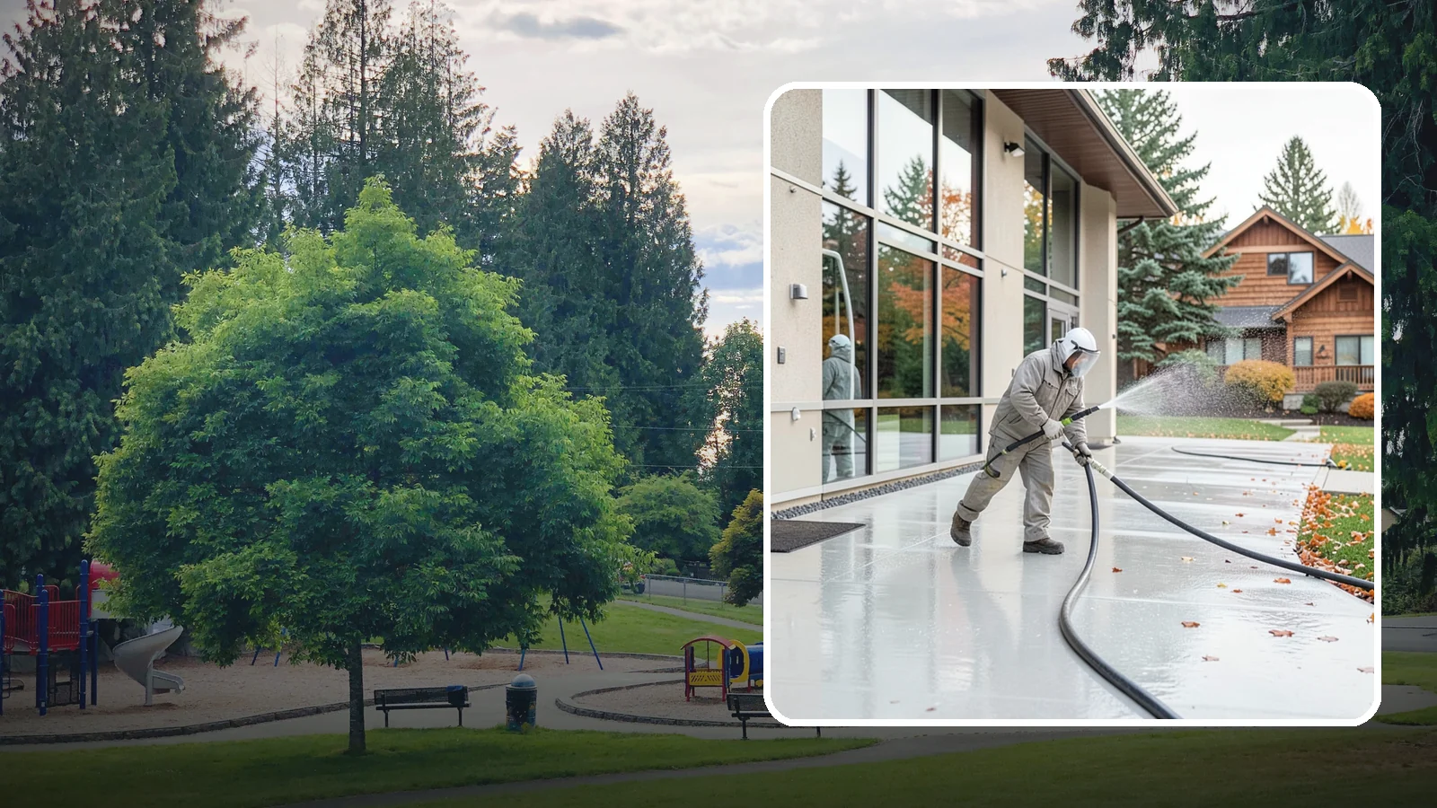 Office Building Washing in Bonney Lake, Pierce County, WA - Our team washes office building exteriors across Washington to keep entrances, walkways, and cladding crisp for staff and clients.