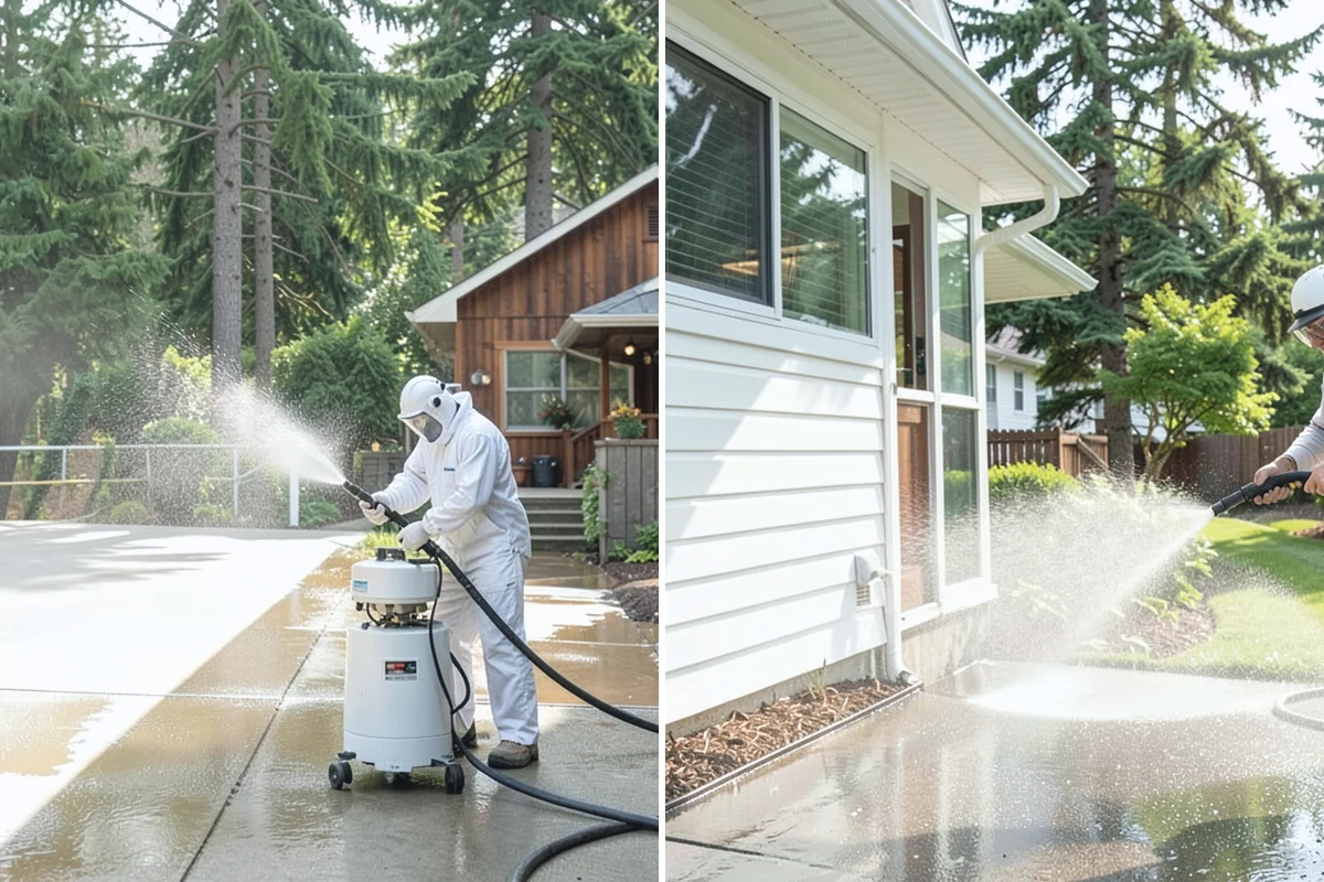 Office Building Washing in Bonney Lake, Pierce County, WA - Survey cladding materials and pressure tolerances