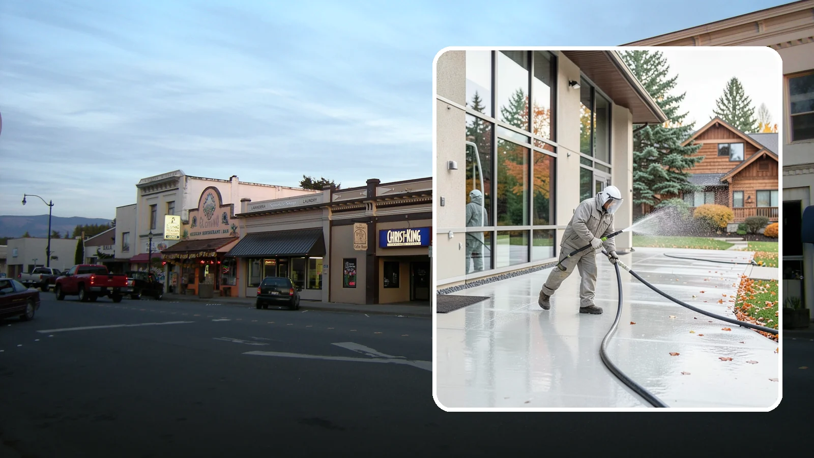 Office Building Washing in Burlington, Skagit County, WA - Our team washes office building exteriors across Washington to keep entrances, walkways, and cladding crisp for staff and clients.