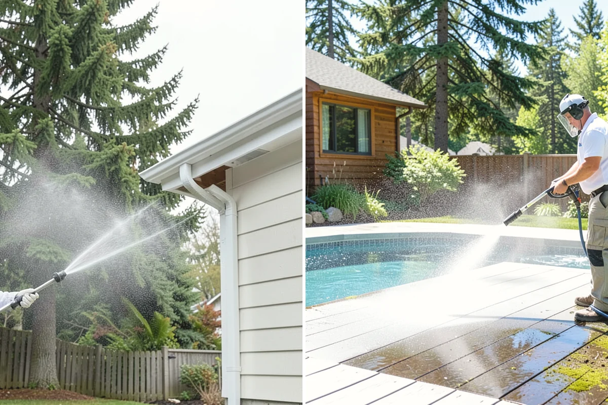 Office Building Washing in Carbonado, Pierce County, WA - Survey cladding materials and pressure tolerances