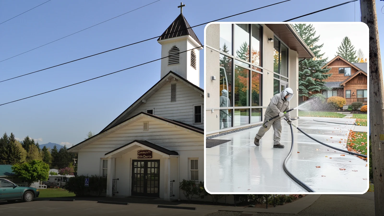 Office Building Washing in Concrete, Skagit County, WA - Our team washes office building exteriors across Washington to keep entrances, walkways, and cladding crisp for staff and clients.