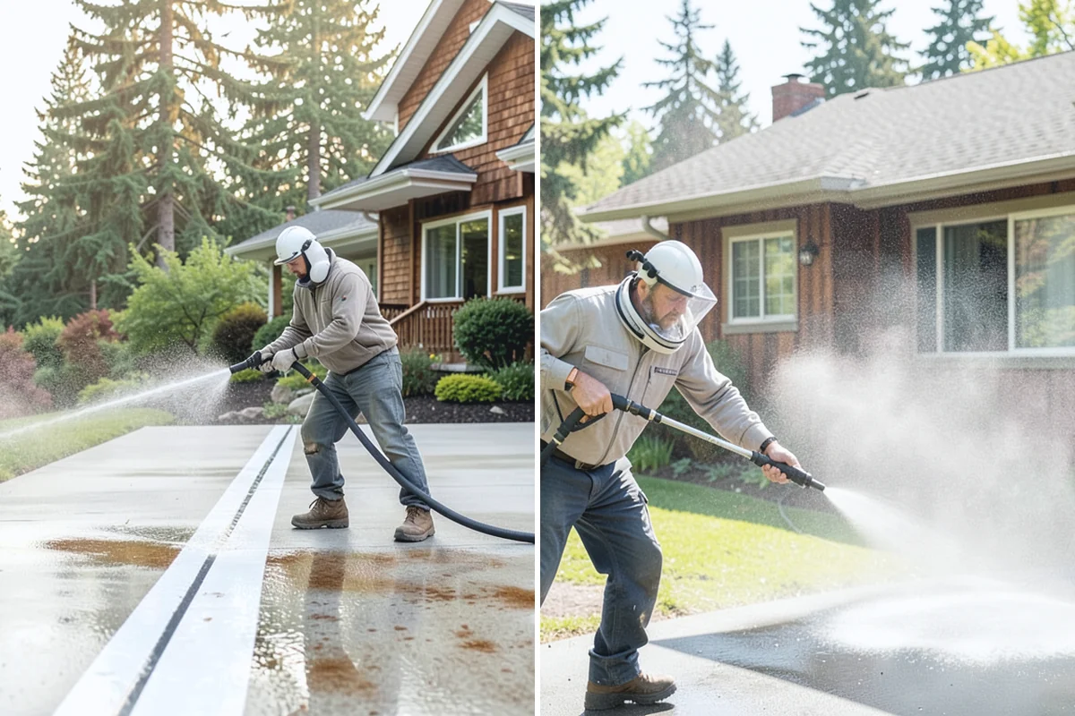 Office Building Washing in Des Moines, King County, WA - Survey cladding materials and pressure tolerances