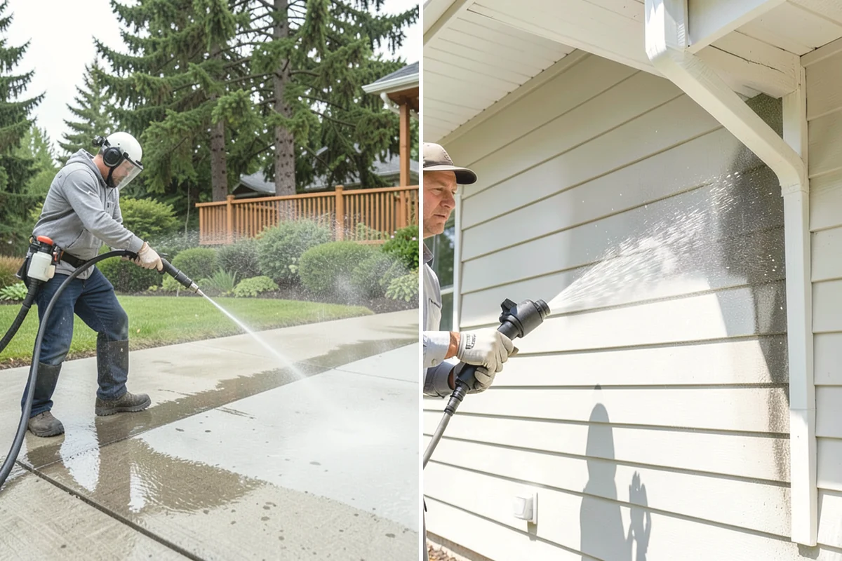 Office Building Washing in Edgewood, Pierce County, WA - Survey cladding materials and pressure tolerances