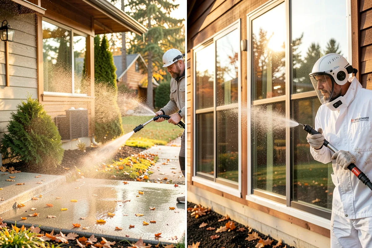 Office Building Washing in Everett, Snohomish County, WA - Survey cladding materials and pressure tolerances