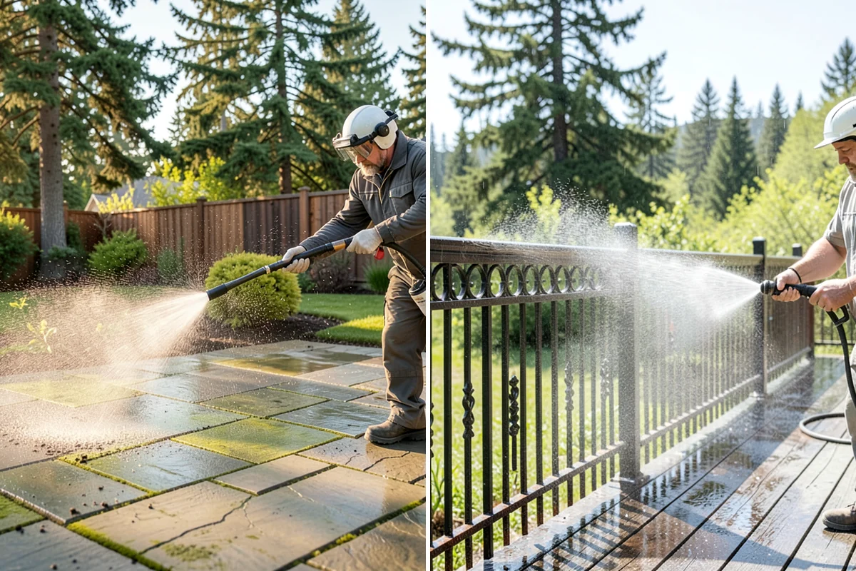 Office Building Washing in Fircrest, Pierce County, WA - Survey cladding materials and pressure tolerances