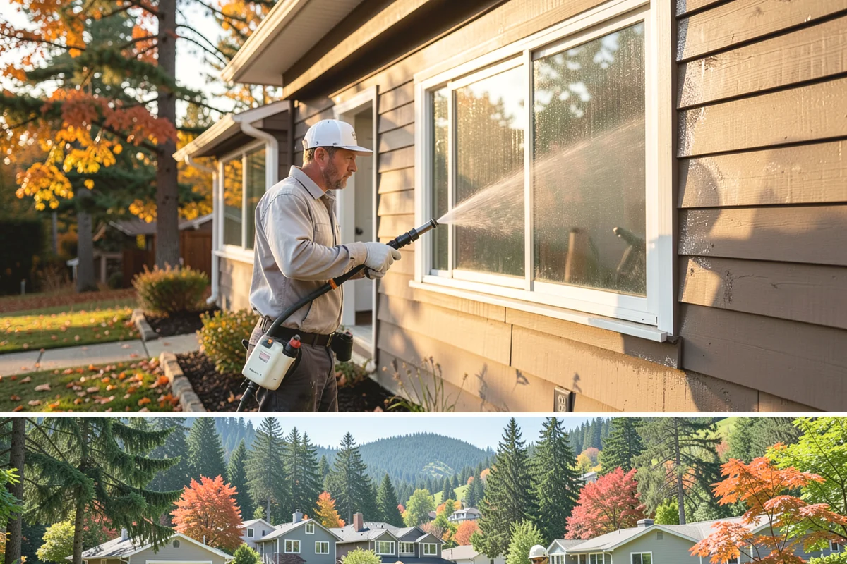 Office Building Washing in Fircrest, Pierce County, WA - Annual washing in mid-summer captures the best drying conditions, with entry areas refreshed each quarter.