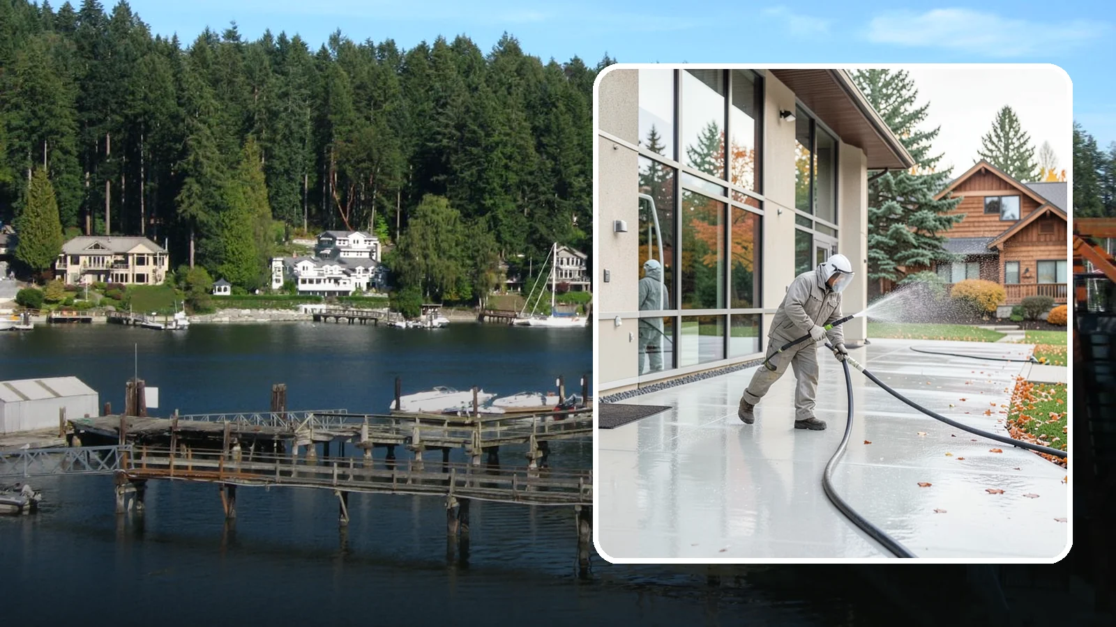 Office Building Washing in Gig Harbor, Pierce County, WA - Our team washes office building exteriors across Washington to keep entrances, walkways, and cladding crisp for staff and clients.