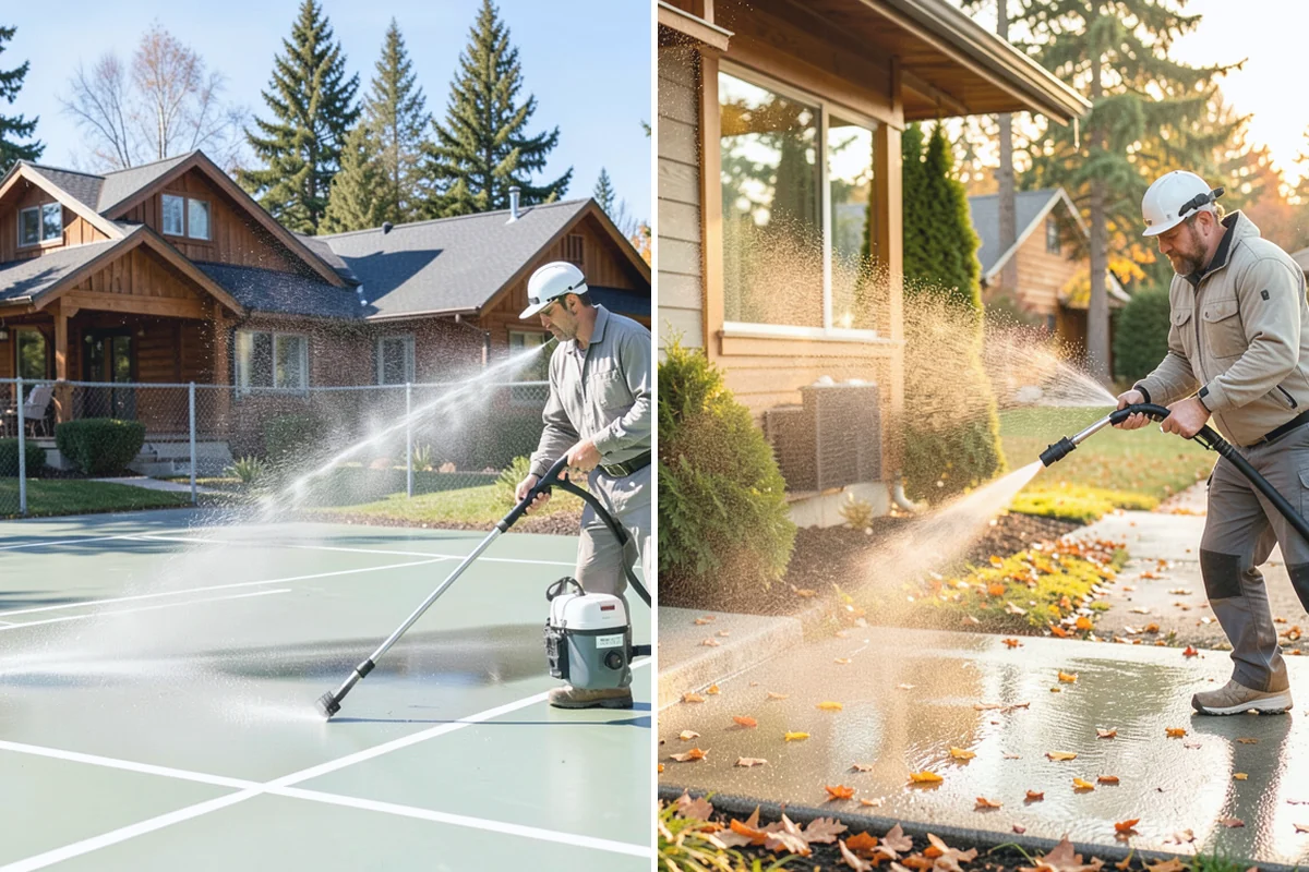 Office Building Washing in Gold Bar, Snohomish County, WA - Survey cladding materials and pressure tolerances