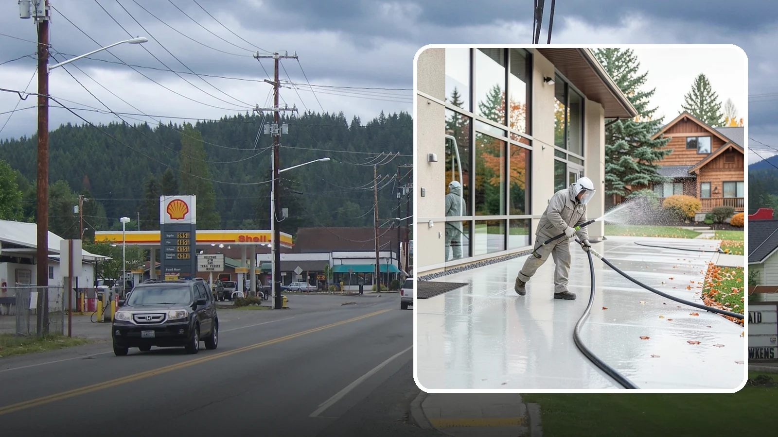 Office Building Washing in Granite Falls, Snohomish County, WA - Our team washes office building exteriors across Washington to keep entrances, walkways, and cladding crisp for staff and clients.