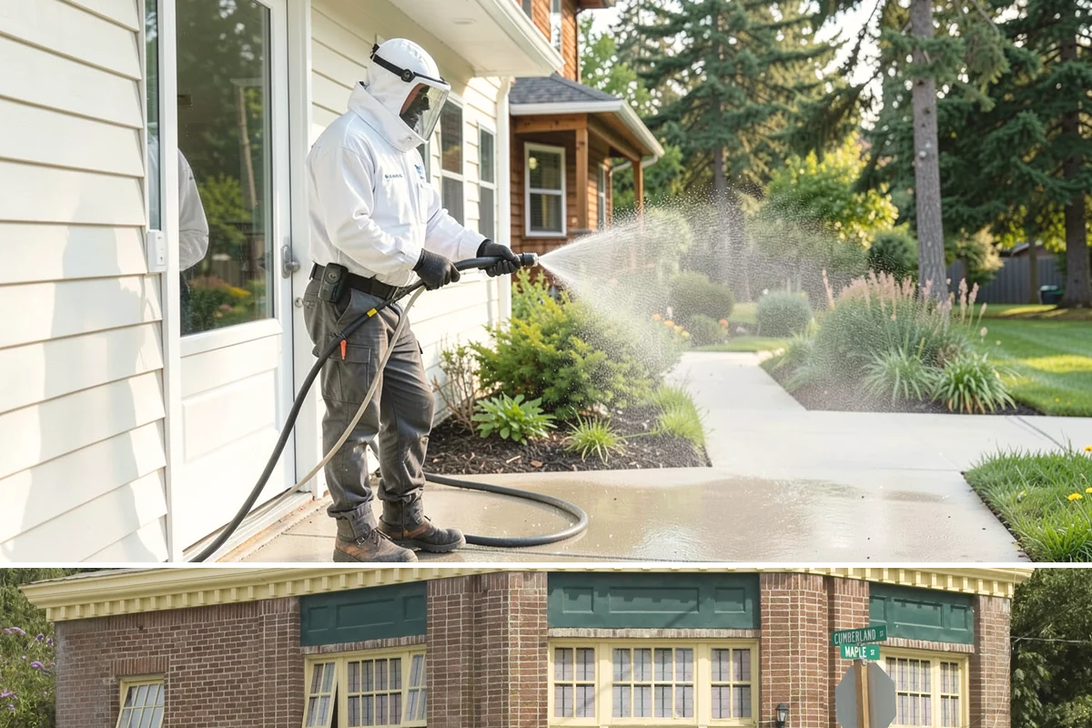 Office Building Washing in Hamilton, Skagit County, WA - Annual washing in mid-summer captures the best drying conditions, with entry areas refreshed each quarter.