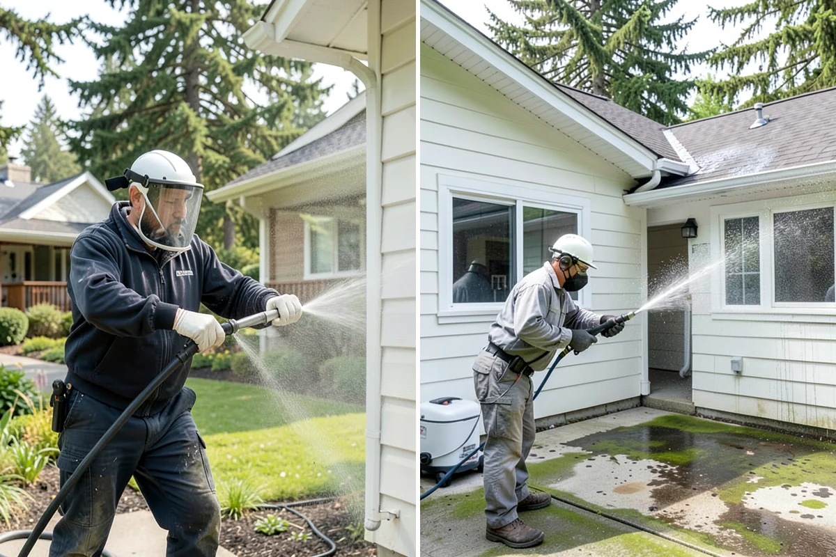 Office Building Washing in Hunts Point, King County, WA - Survey cladding materials and pressure tolerances