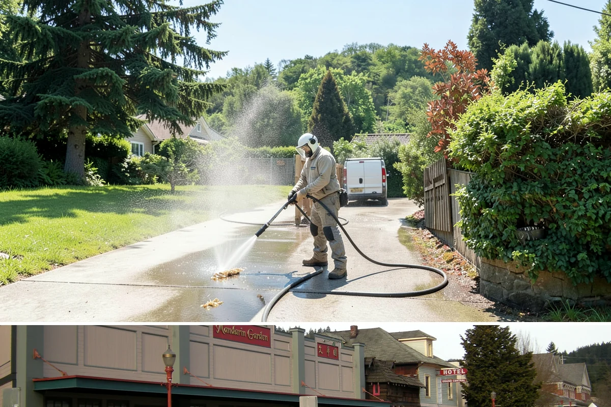 Office Building Washing in Issaquah, King County, WA - Annual washing in mid-summer captures the best drying conditions, with entry areas refreshed each quarter.
