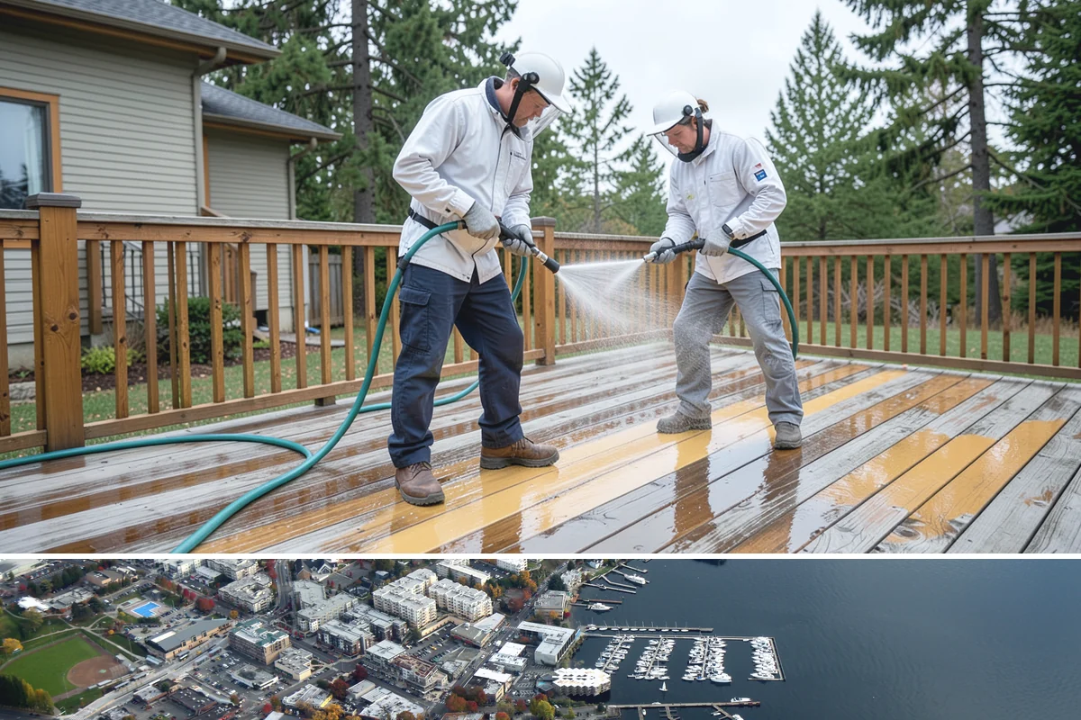 Office Building Washing in Kirkland, King County, WA - Annual washing in mid-summer captures the best drying conditions, with entry areas refreshed each quarter.