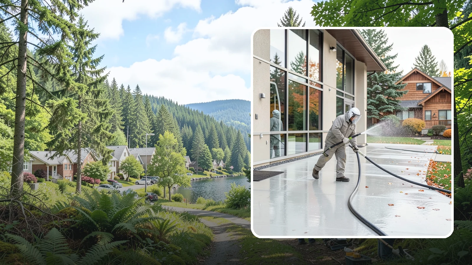 Office Building Washing in Lake Forest Park, King County, WA - Our team washes office building exteriors across Washington to keep entrances, walkways, and cladding crisp for staff and clients.