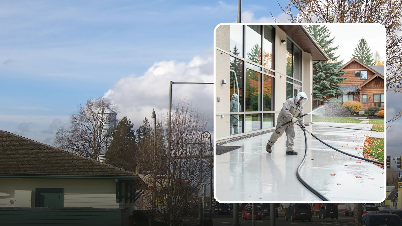 Office Building Washing in Marysville, Snohomish County, WA - Our team washes office building exteriors across Washington to keep entrances, walkways, and cladding crisp for staff and clients.