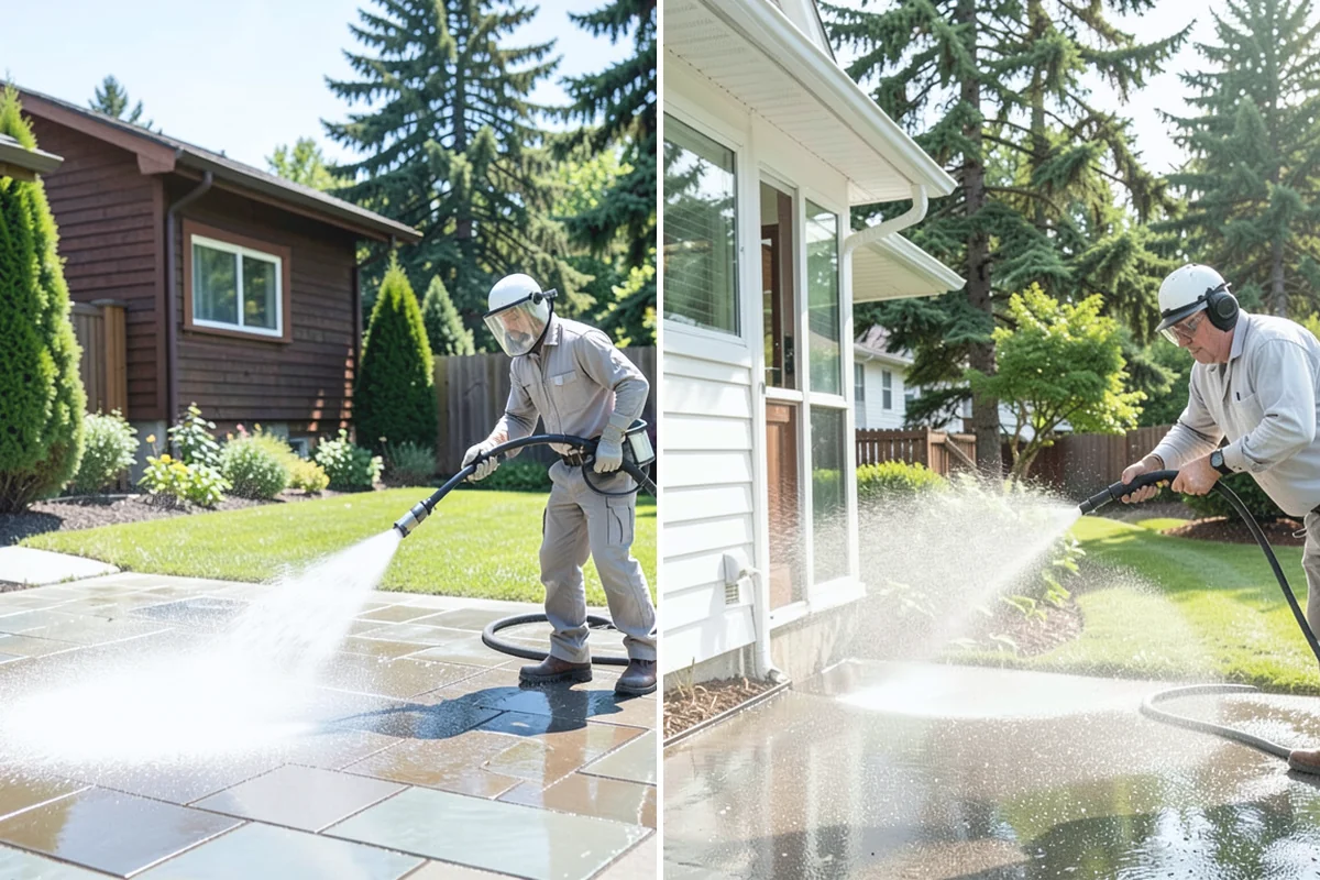 Office Building Washing in Medina, King County, WA - Survey cladding materials and pressure tolerances