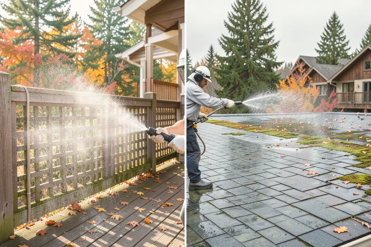 Office Building Washing in Milton, King County, WA - Survey cladding materials and pressure tolerances