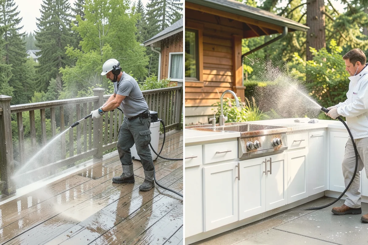 Office Building Washing in Newcastle, King County, WA - Survey cladding materials and pressure tolerances