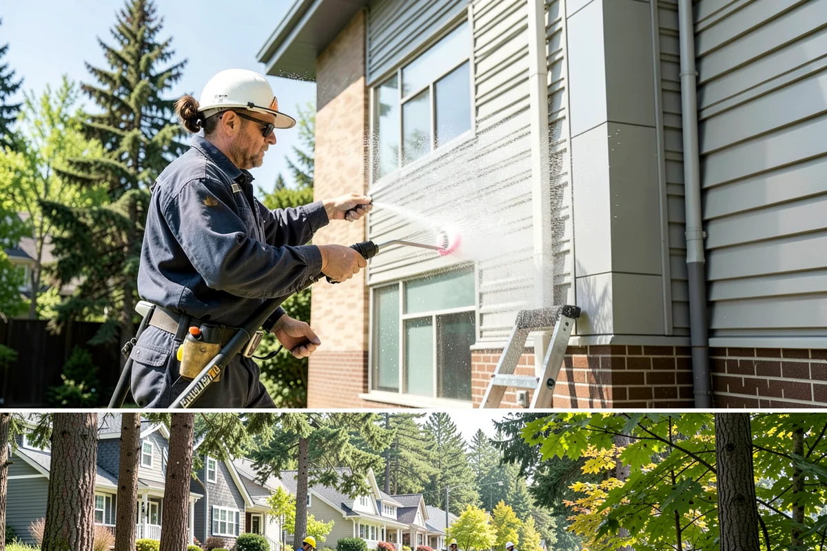 Office Building Washing in Normandy Park, King County, WA - Annual washing in mid-summer captures the best drying conditions, with entry areas refreshed each quarter.