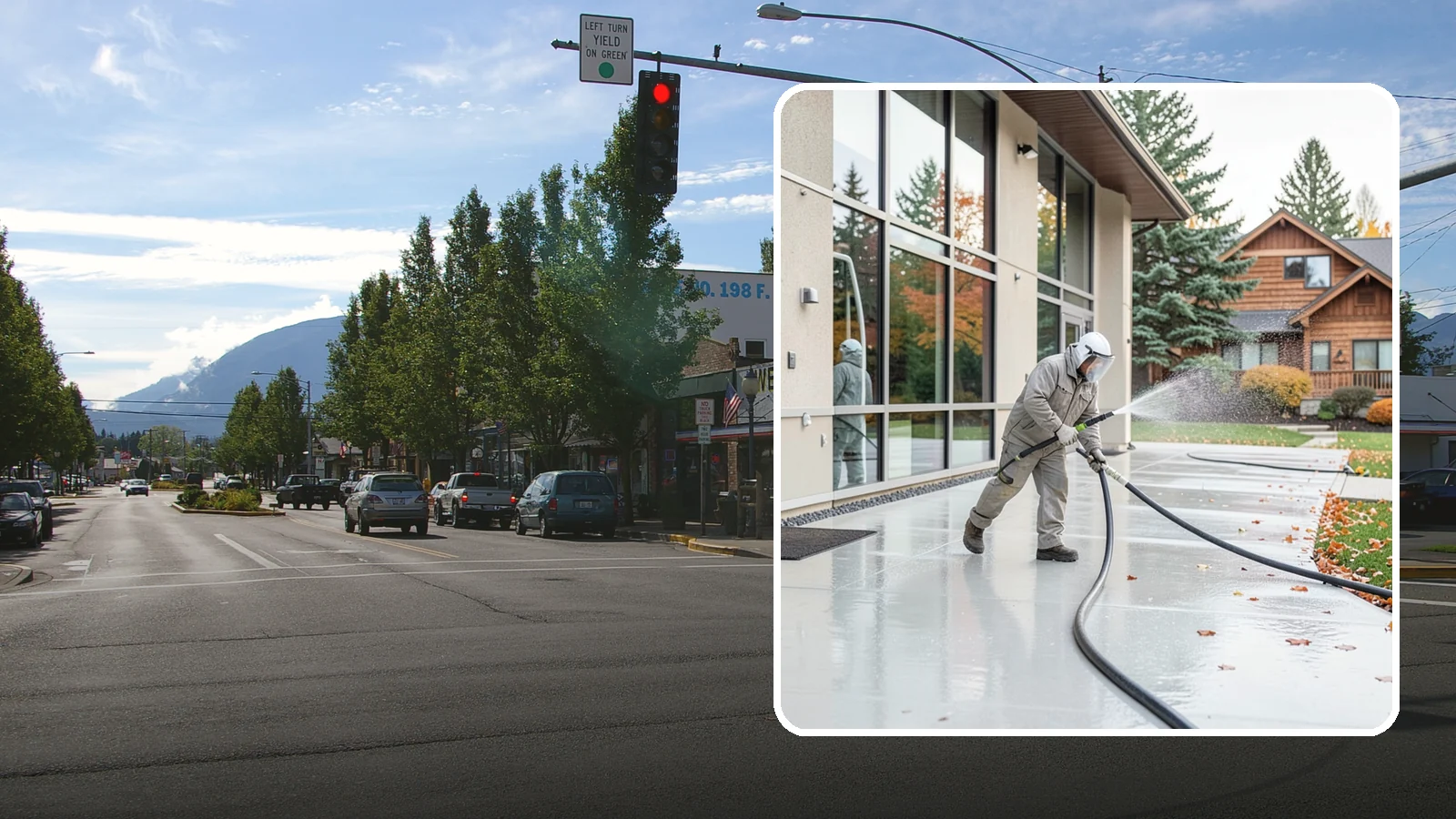 Office Building Washing in North Bend, King County, WA - Our team washes office building exteriors across Washington to keep entrances, walkways, and cladding crisp for staff and clients.
