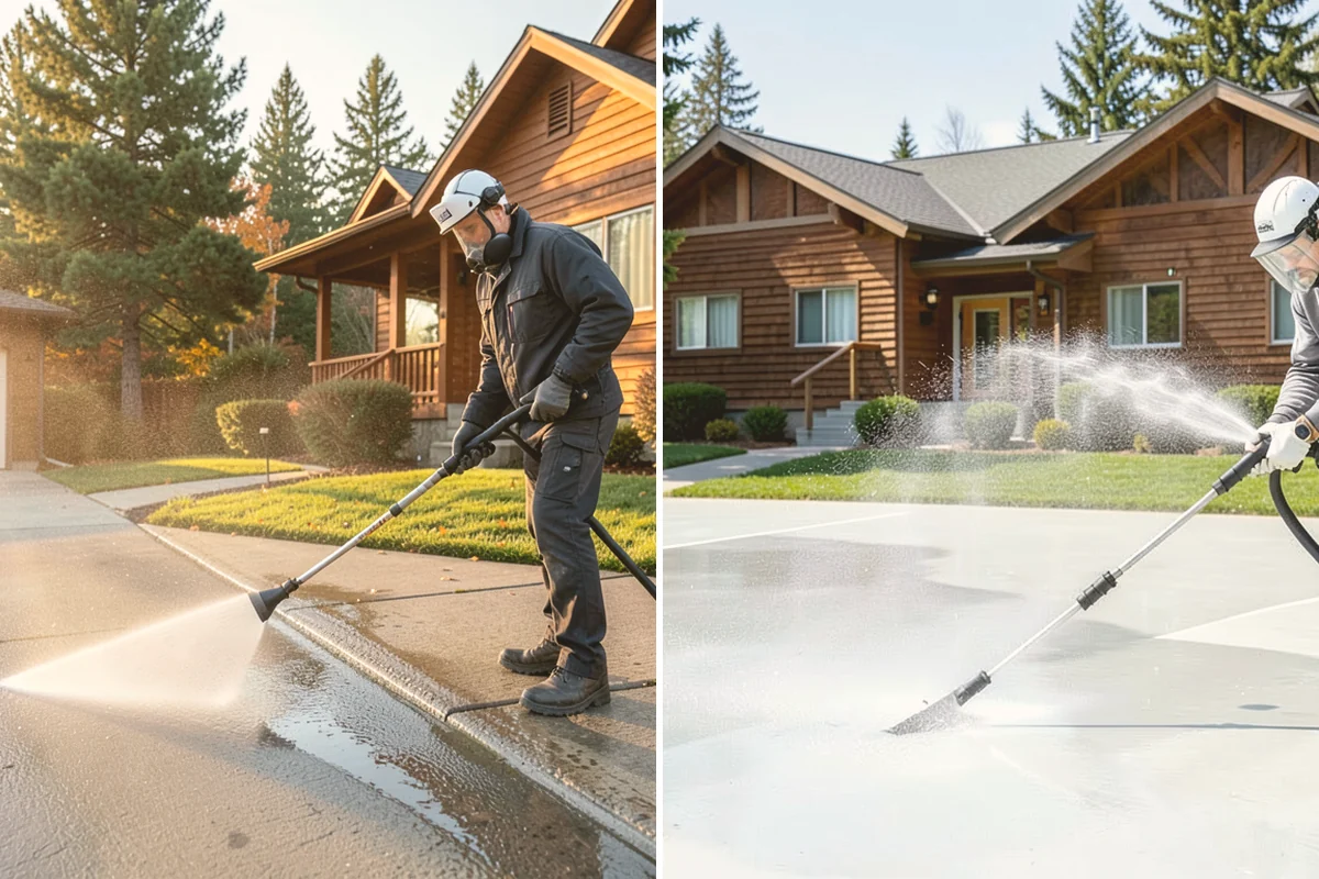 Office Building Washing in Orting, Pierce County, WA - Survey cladding materials and pressure tolerances