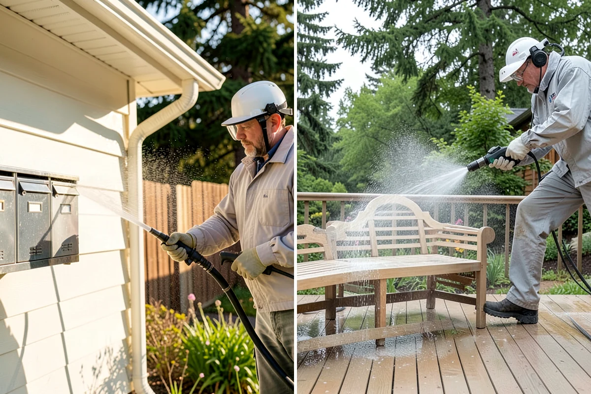 Office Building Washing in Puyallup, Pierce County, WA - Survey cladding materials and pressure tolerances