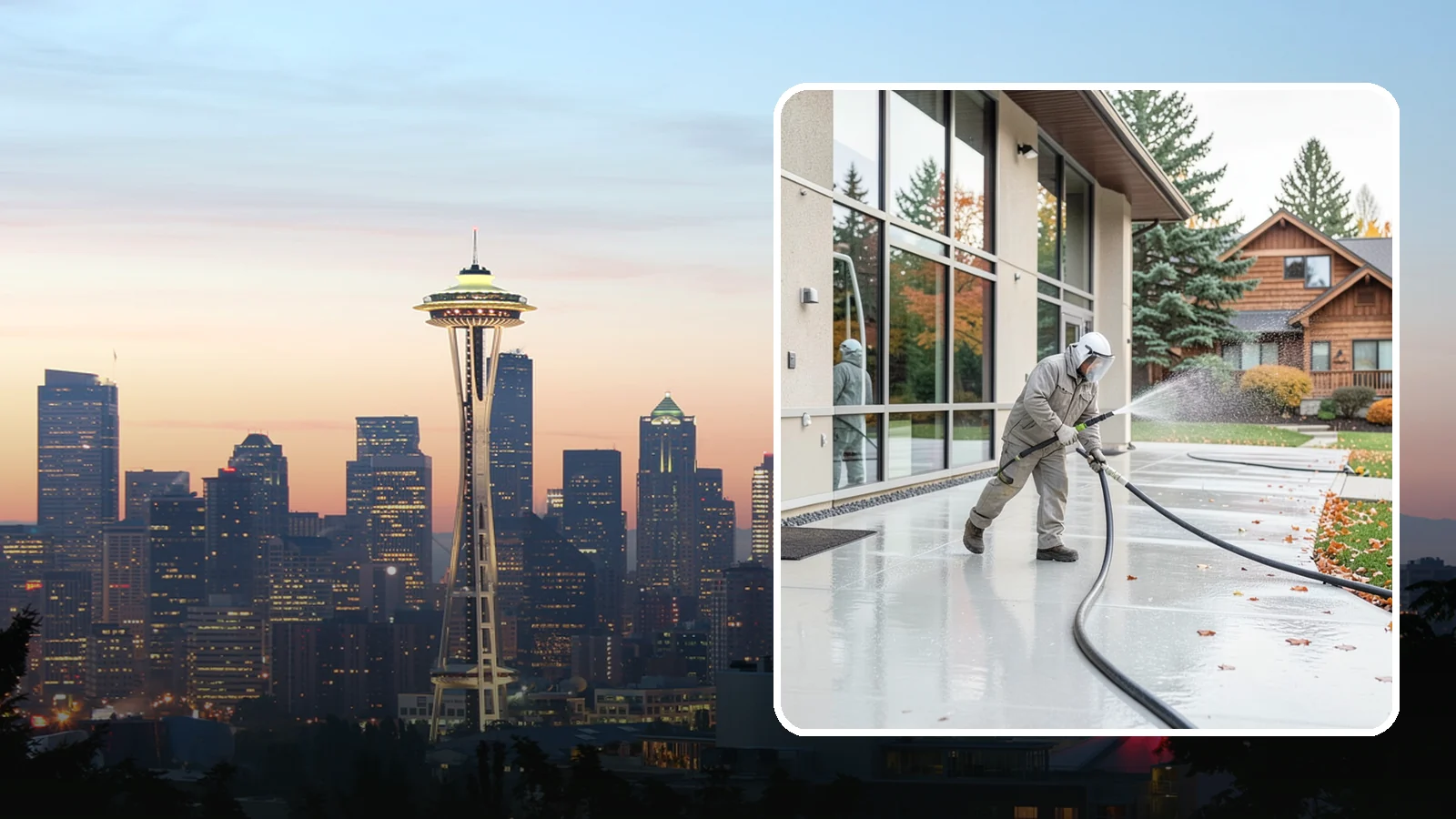 Office Building Washing in Seattle, King County, WA - Our team washes office building exteriors across Washington to keep entrances, walkways, and cladding crisp for staff and clients.