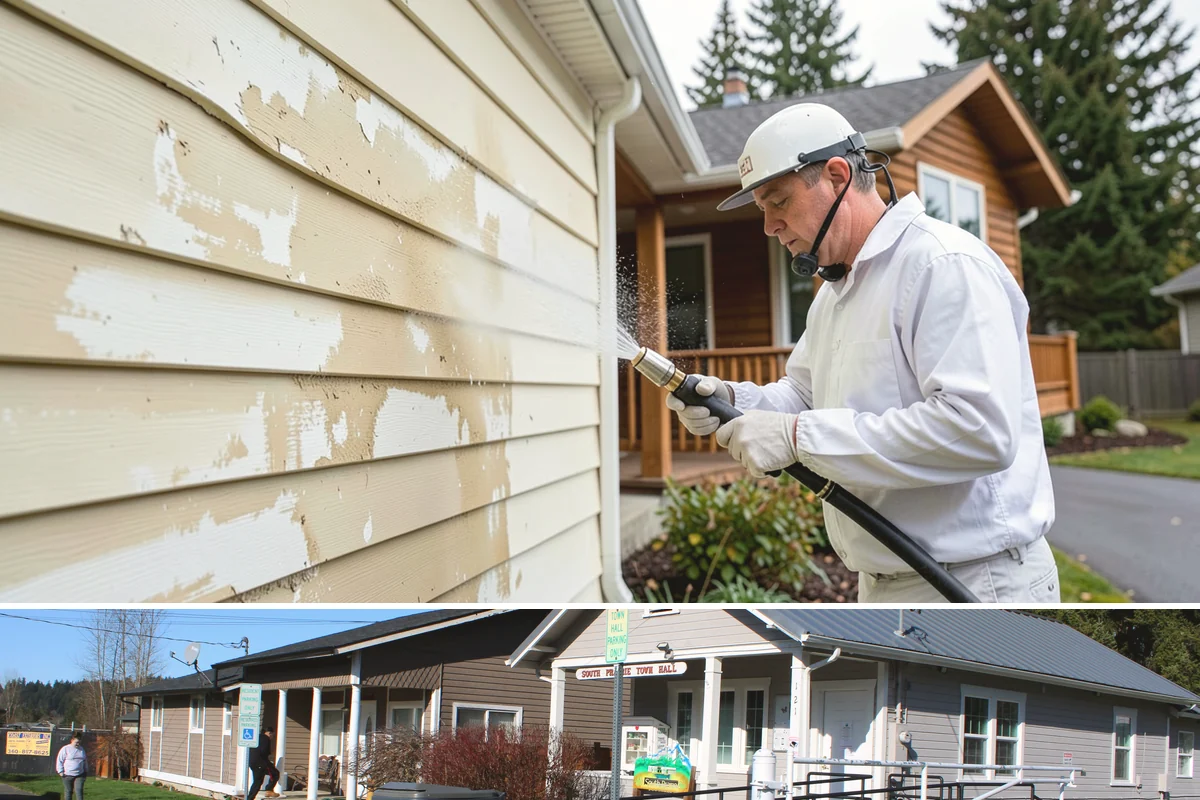 Office Building Washing in South Prairie, Pierce County, WA - Annual washing in mid-summer captures the best drying conditions, with entry areas refreshed each quarter.