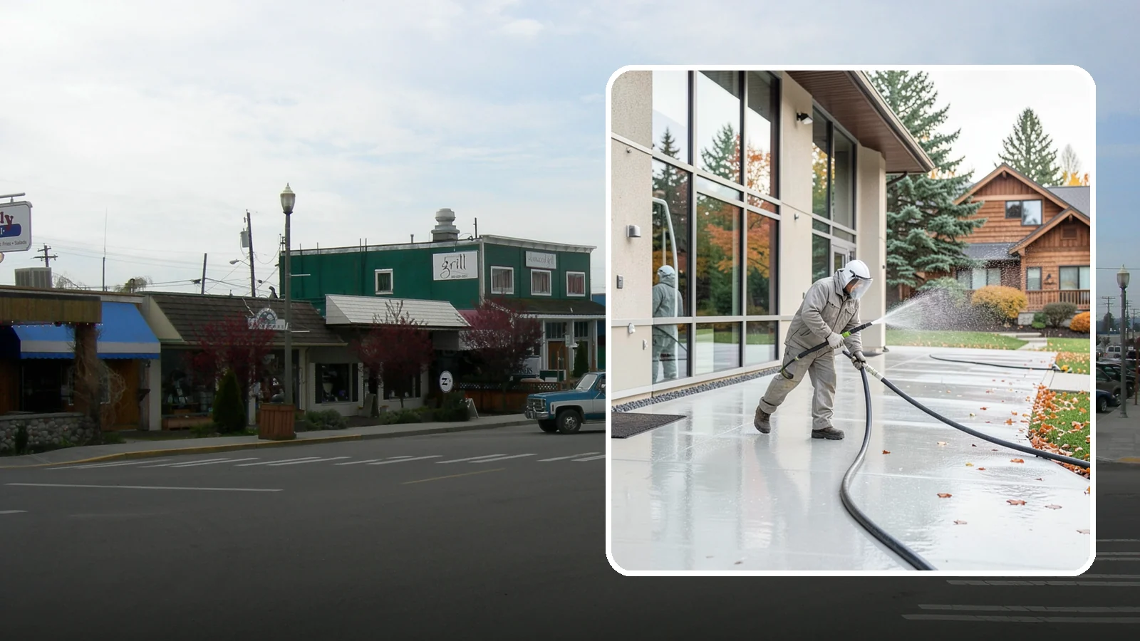 Office Building Washing in Stanwood, Snohomish County, WA - Our team washes office building exteriors across Washington to keep entrances, walkways, and cladding crisp for staff and clients.